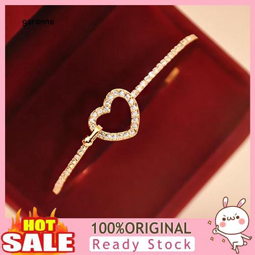 Vòng đeo tay đính đá hình trái tim xinh xắn dành cho nữ