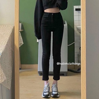 Quần jean nữ lưng cao co giãn quần bò giấy nữ vải skinny