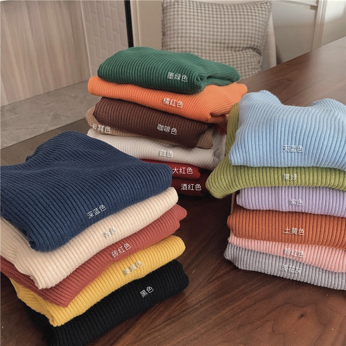 Xiaozhainv Áo sweater dệt kim ôm dáng dài tay cổ lọ trẻ trung cho nữ