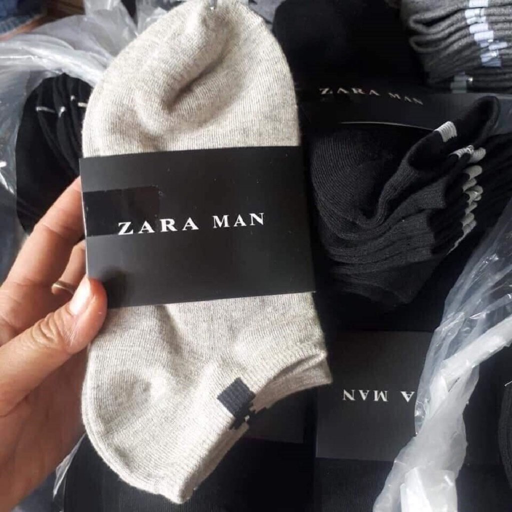 Tất Nam Zara Trơn Cổ Ngắn Vớ Nam Thời Trang Cao Cấp Chất Cotton 100% Co Giãn Thấm Hút Tốt Hàng Nhập Khẩu Chính Hãng