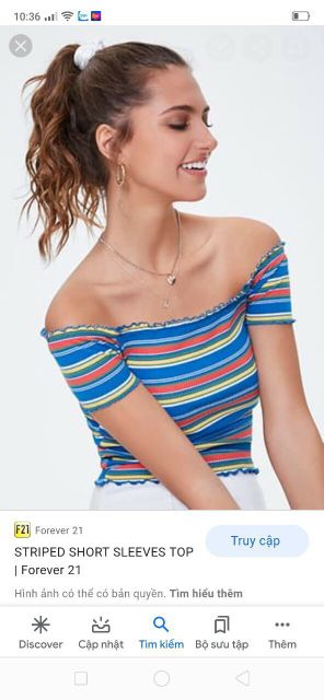 Áo bẹt vai cuốn biên F21