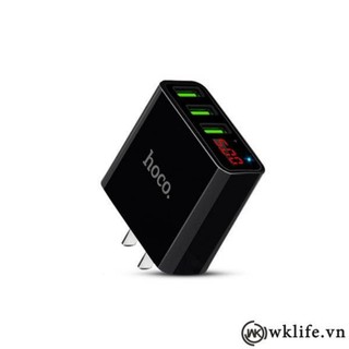 Cốc sạc 3 cổng usb hoco c15 có đèn led báo dòng sạc