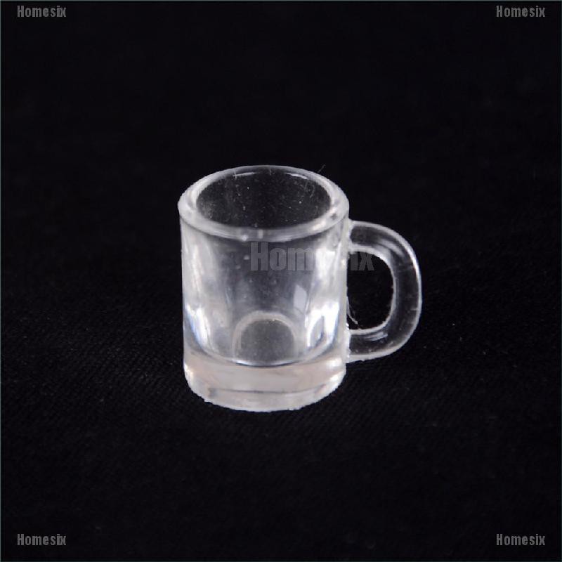 [HoMSI] 4 pcs 1/12 Doll house Miniature kitchen tableware plastic beer mug glass cups SUU