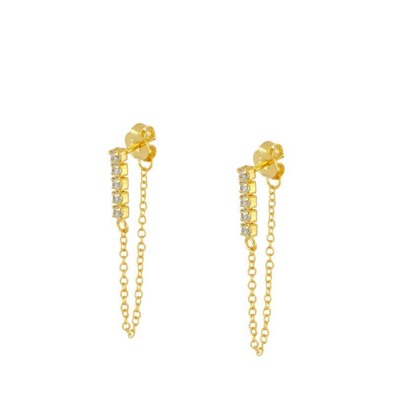 Khuyên Tai Đính Đá Zircon Đơn Giản Phong Cách Hàn Quốc Thời Trang Không Gây Dị Ứng