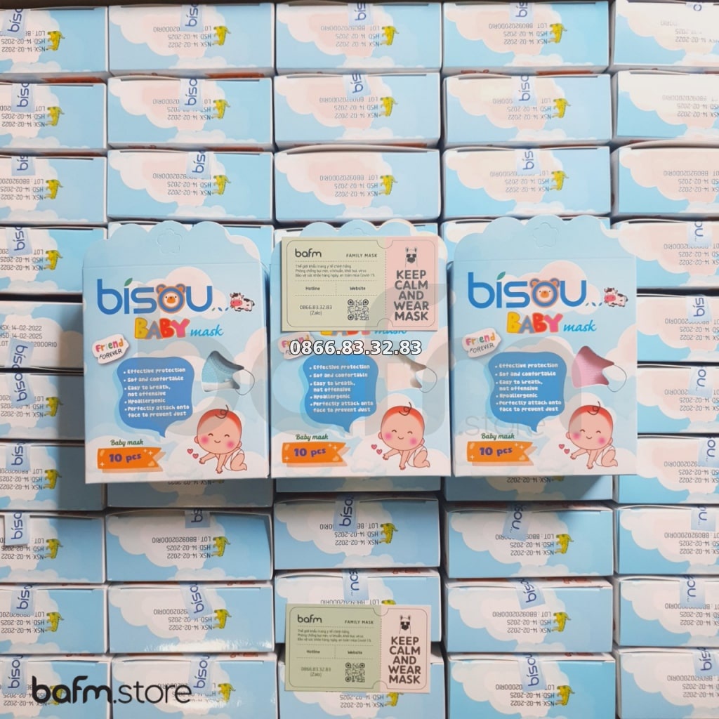 Khẩu Trang Y Tế 3D Cho Bé - Bisou Baby Mask