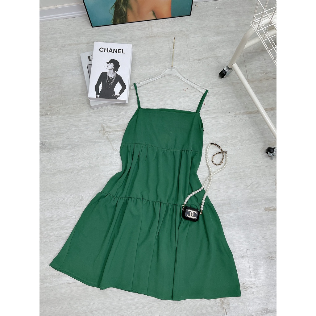 Váy nữ bay doll 2 tầng chất liệu thô đũi - Hàng có sẵn - Xưởng may Lộc Vân - L51