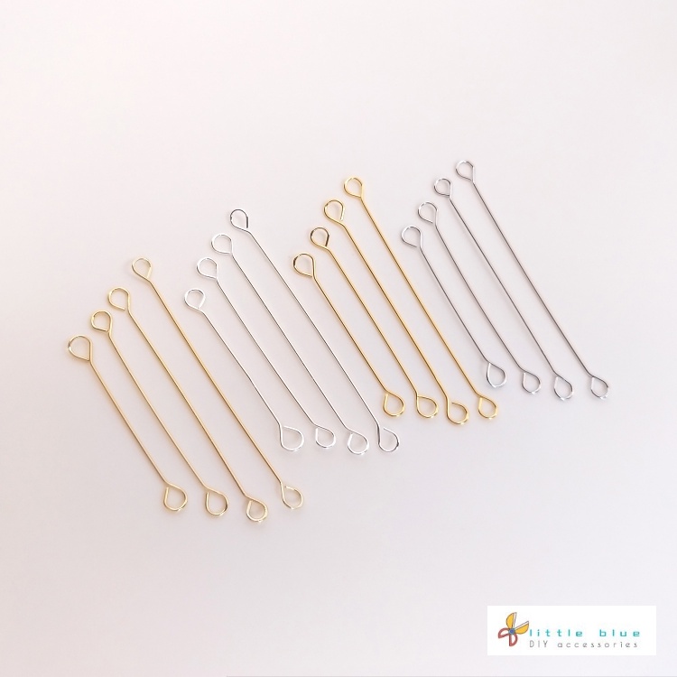 Kim Mạ Vàng Đồng 14K Hai Đầu Bằng Thép Không Gỉ Mạ Vàng 18K