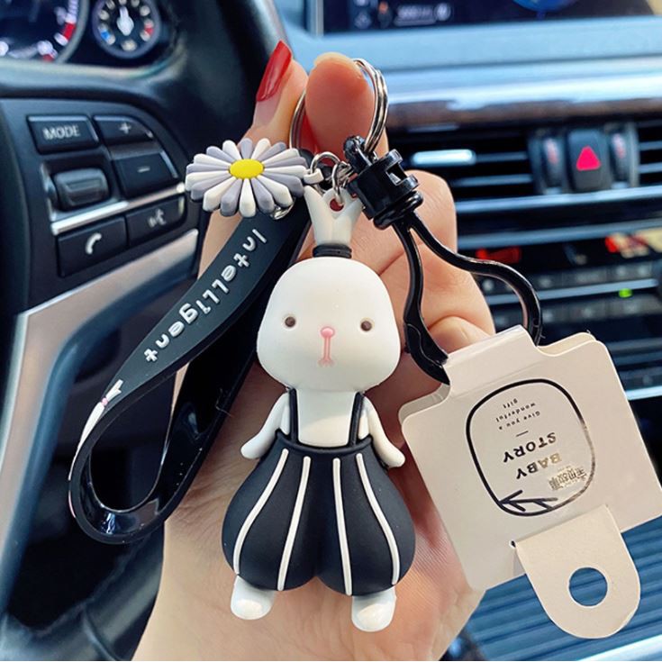 Móc khóa thỏ dễ thương, móc khóa nhựa đúc thỏ cute - vuabinhnuoc
