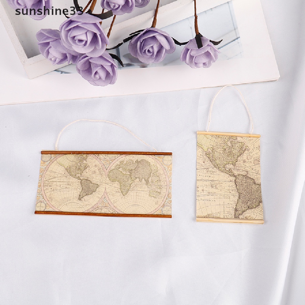 SU 1:12 Dollhouse miniature map living room decoration accessories n
