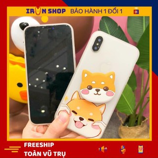 ỐP LƯNG IPHONE - ỐP LƯNG CÚN YÊU VÀ TOTORO (Tặng Popsocket)