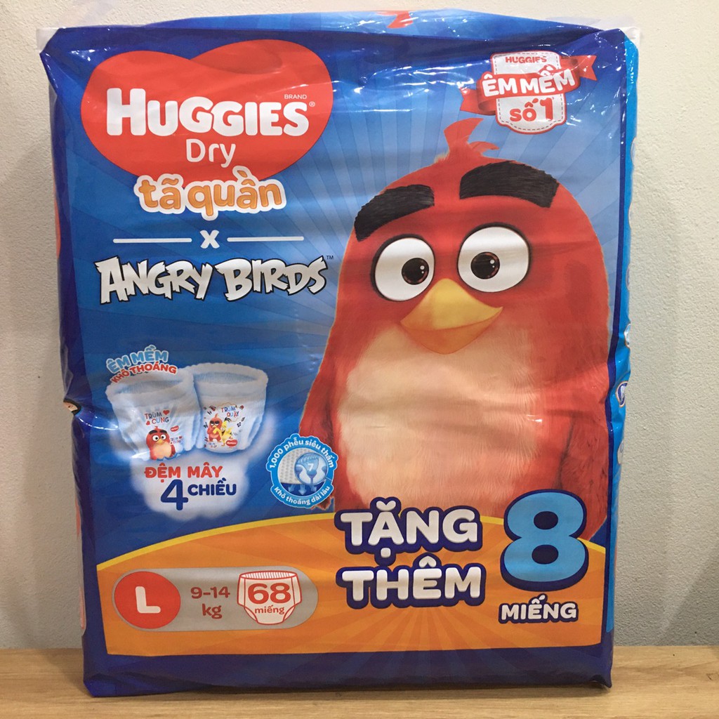 Tã quần Huggies êm mềm khô thoáng L68 mới (cho trẻ 9-14kg)