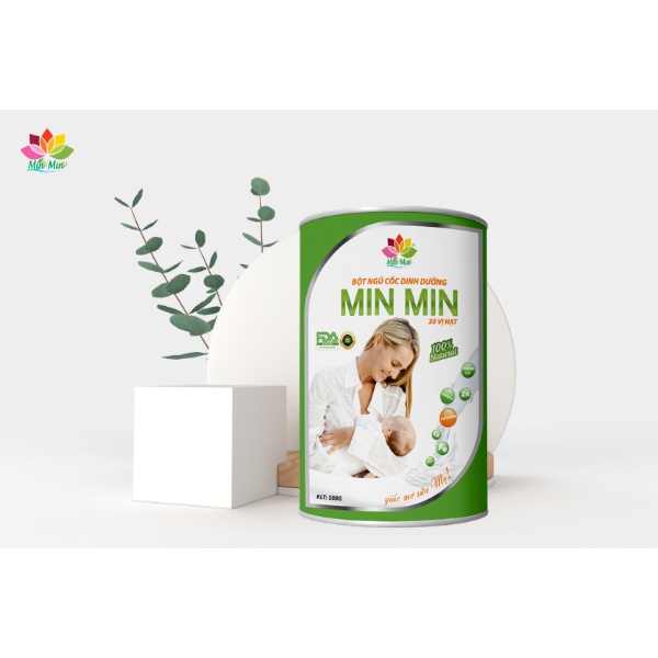 [Chính hãng] Ngũ cốc lợi sữa cao cấp Minmin - Bột ngũ cốc lợi sữa - Loại 30 hạt - Hộp 500gr