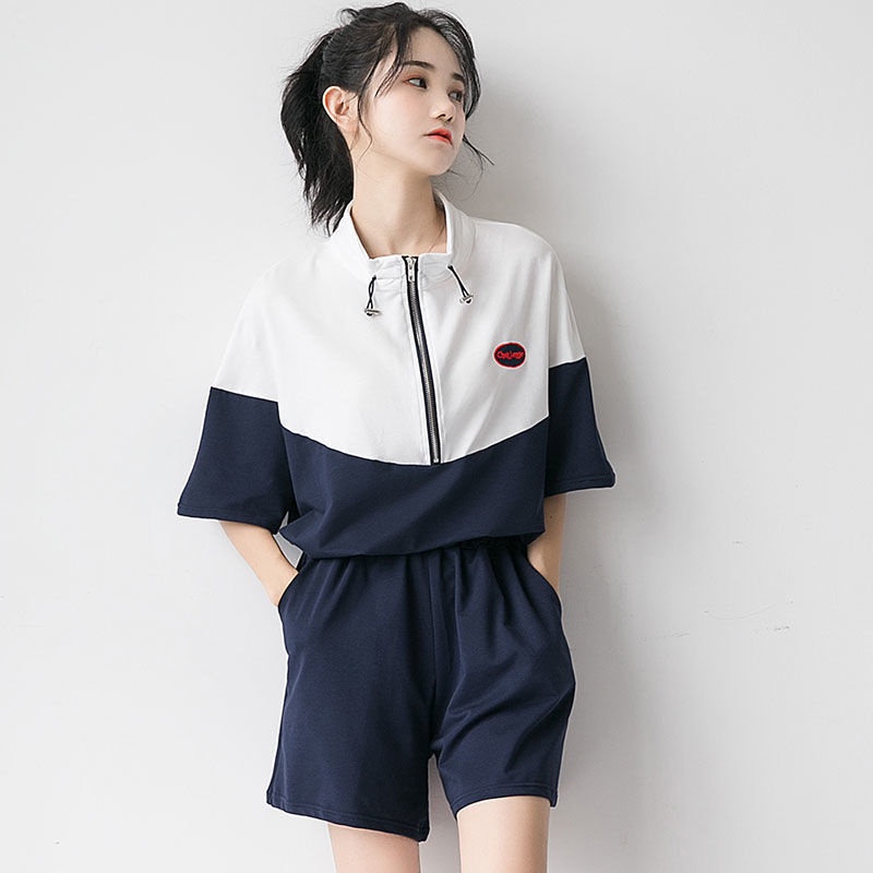 Bộ Đồ Thể Thao Gồm Áo Tay Ngắn + Quần Short Phong Cách Hàn Quốc Thời Trang Mùa Hè 2020 Cho Nữ | BigBuy360 - bigbuy360.vn