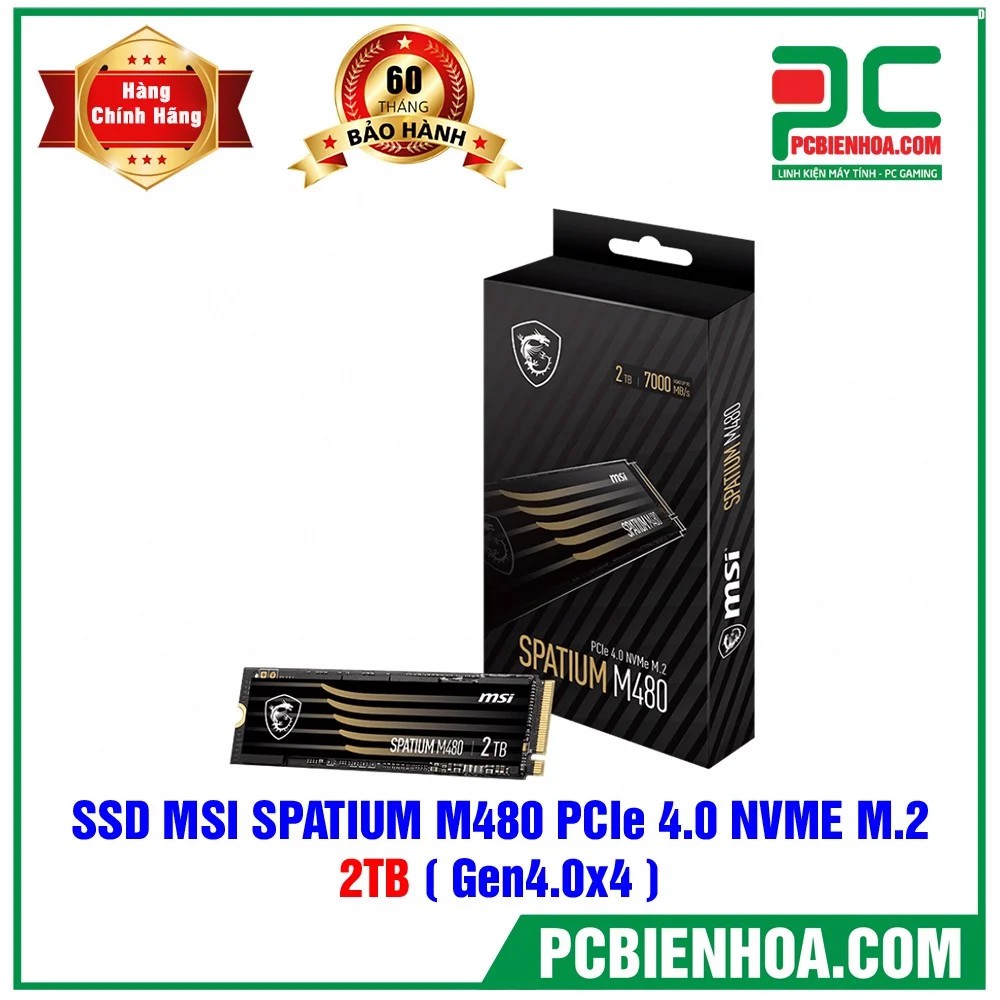 Ổ cứng MSI 2TB SPATIUM M480 PCIe 4.0 NVMe M.2