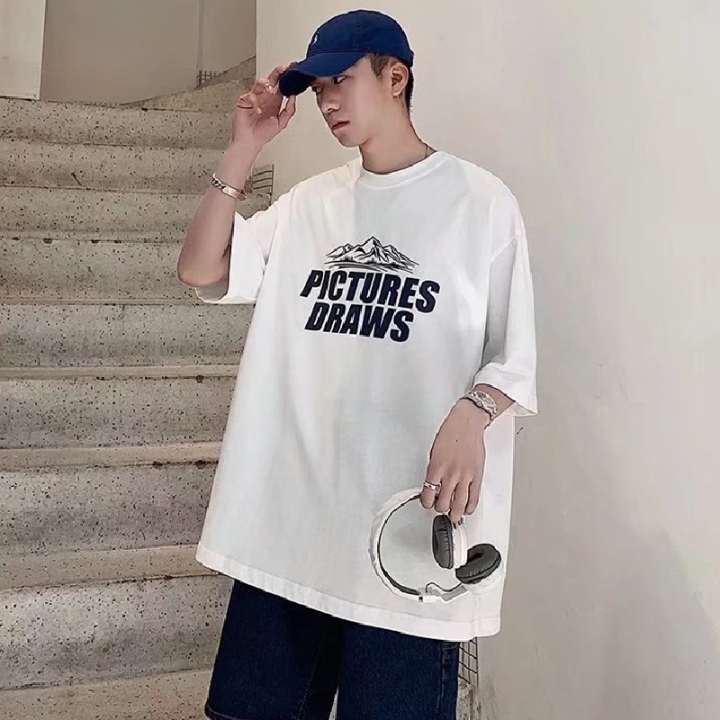 Áo Thun Tay Ngắn Dáng Rộng In Chữ M-8XL Thời Trang Cho Nam