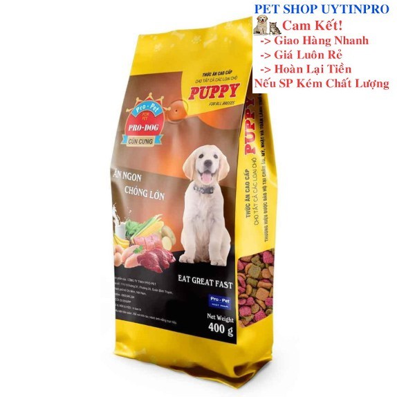 THỨC ĂN CHO CHÓ ProDog Puppy Dạng hạt Túi 400g Xuất xứ ProPet Việt Nam