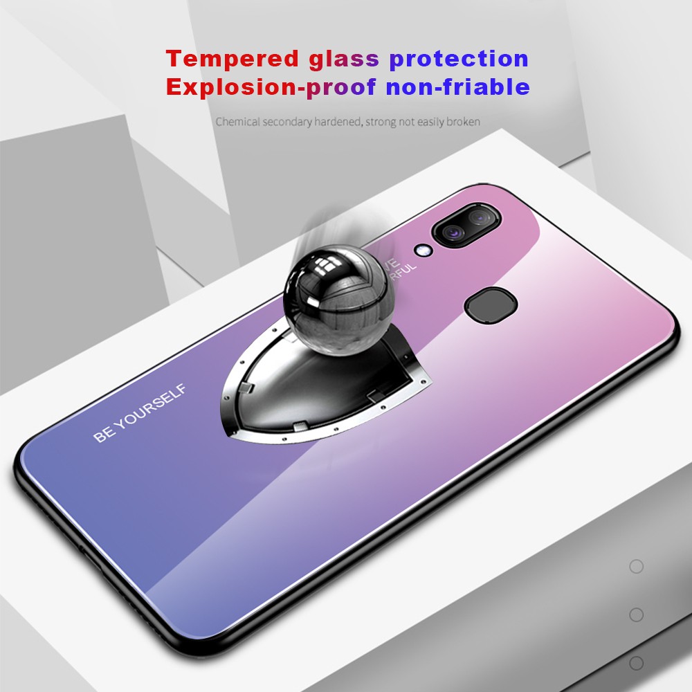 Ốp lưng kính cường lực màu Gradient thời trang cho Xiaomi Redmi note 5 6 7 pro Pocophone F1 Mi 8 lite