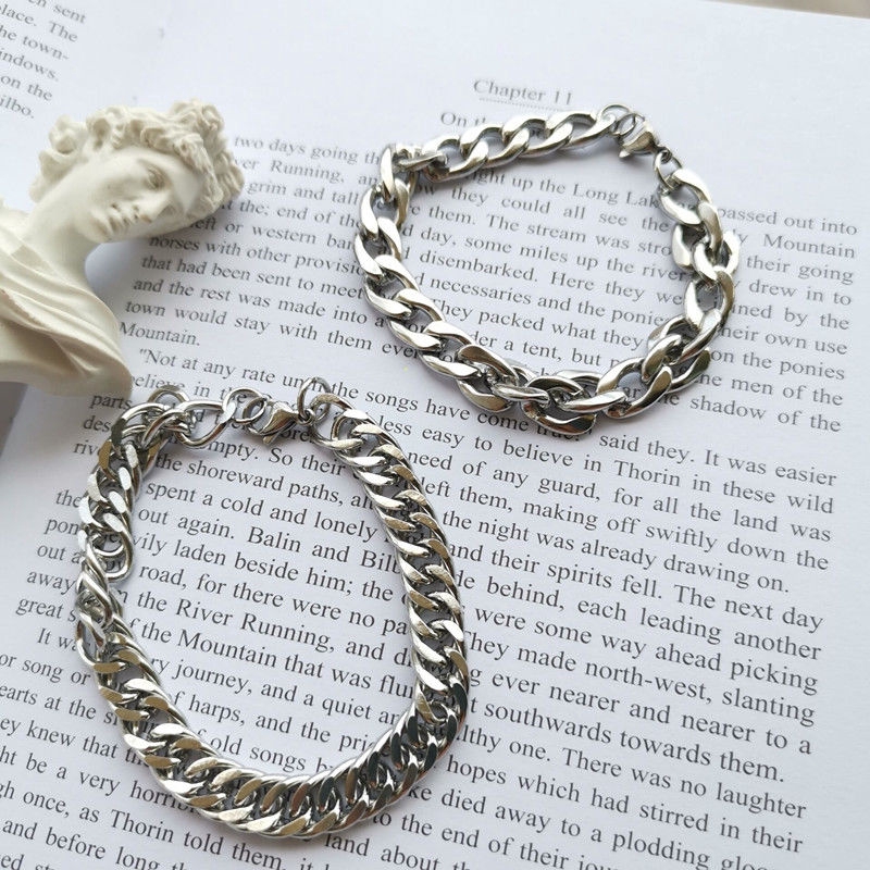 Vòng đeo tay thép titan màu trơn phong cách đơn giản hợp thời trang