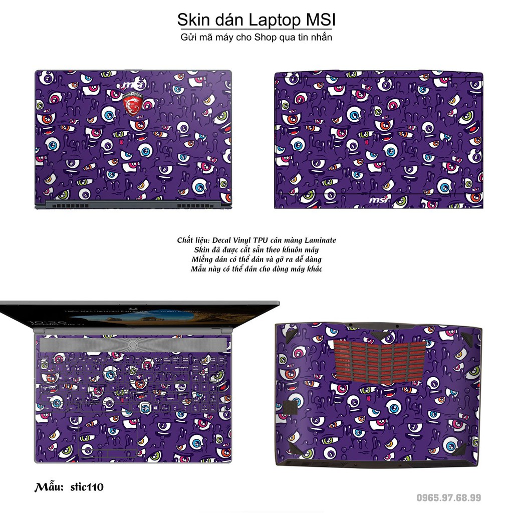 Skin dán Laptop MSI in hình Hoa văn sticker _nhiều mẫu 18 (inbox mã máy cho Shop)