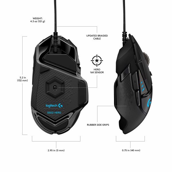 [Mã 44ELSALE2 giảm 7% đơn 300K] Chuột Gaming Logitech G502 Hero new full box chính hãng bảo hành hãng 24 tháng