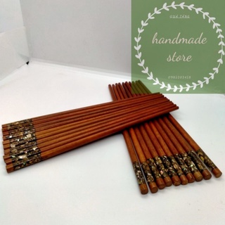 Đũa gỗ trắc đầu tròn khảm trai cao cấp