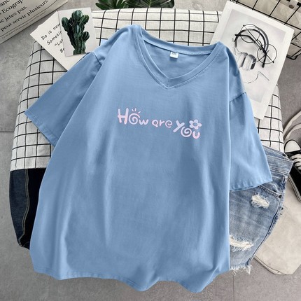 ÁO THUN COTTON NỮ CỔ TIM CHỮ BẠN KHỎE KHÔNG 60-120KG - AT132