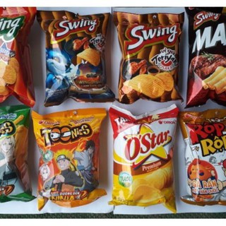 BÁNH SNACK O"STAR ,TOONIES, SWING COMBO 10 BỊCH