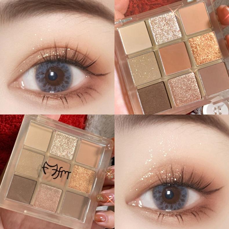 Bảng Mắt Nhũ 9 Ô Eye Palette Glamcolour Nội Địa Trung  ZUZU