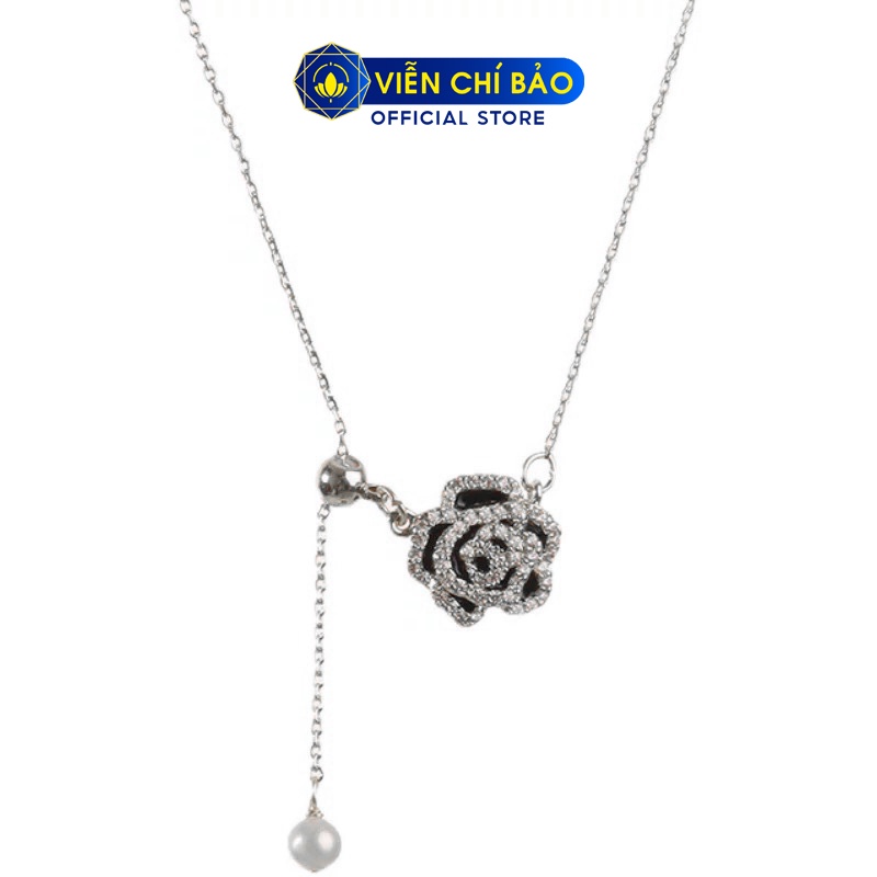 Dây chuyền bạc nữ Black Rose chất liệu bạc 925 thời trang phụ kiện trang sức nữ Viễn Chí Bảo D000229