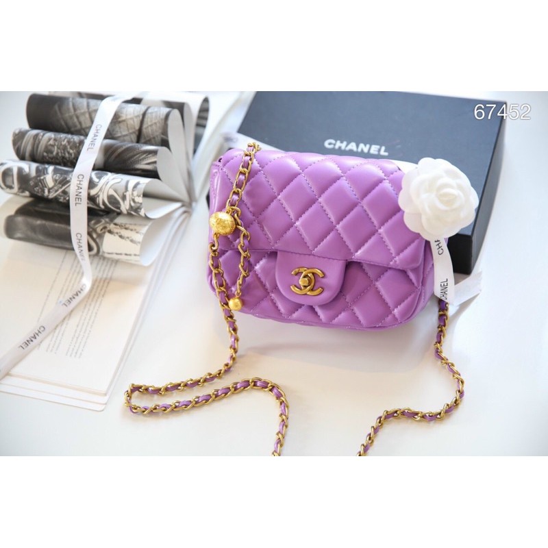 Túi đeo chéo cha.nel classic quả cầu mini