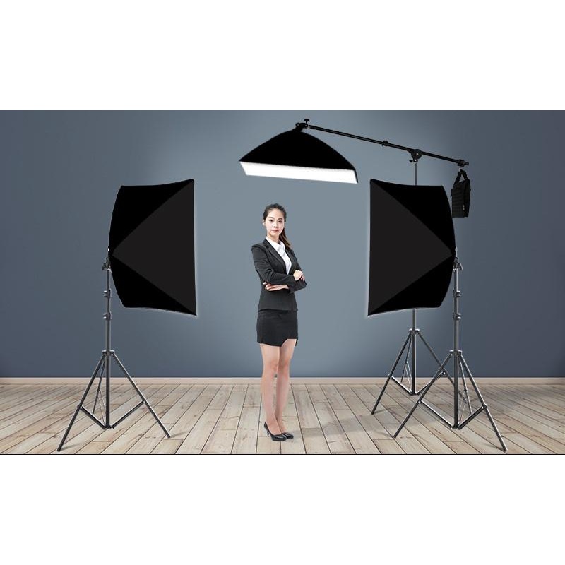 FULL BỘ 3 SOFTBOX CHÂN LINCO 8806 CÓ TAY TREO BÓNG BULB 80W Đèn Studio Chụp Sản Phẩm,Quay Phim,Livestream