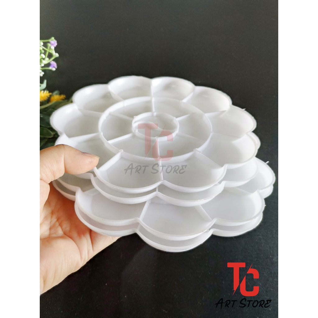 Vỉ Pha Màu Hoa Mai 16 Ô bằng nhựa - 18cm