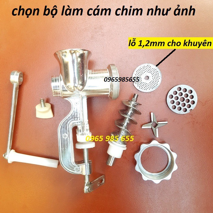 Máy làm cám chim máy đùn cám chim ép hạt cám cho chim chào mào chim khuyên làm bằng nhôm hợp kim loại tốt