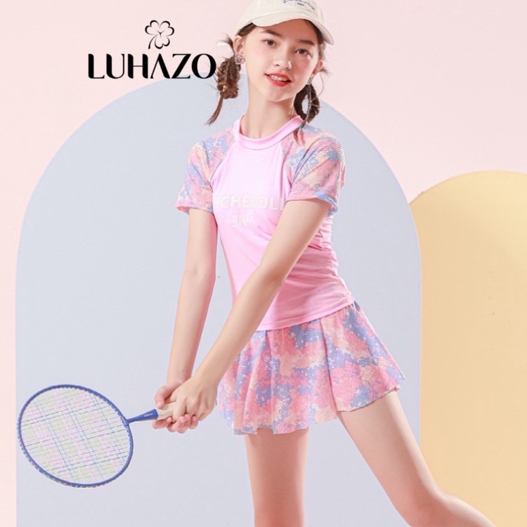 Đồ Bơi Bé Gái LUHAZO Bikini 2022 kín đáo Phong Cách Hàn Quốc Cho Bé