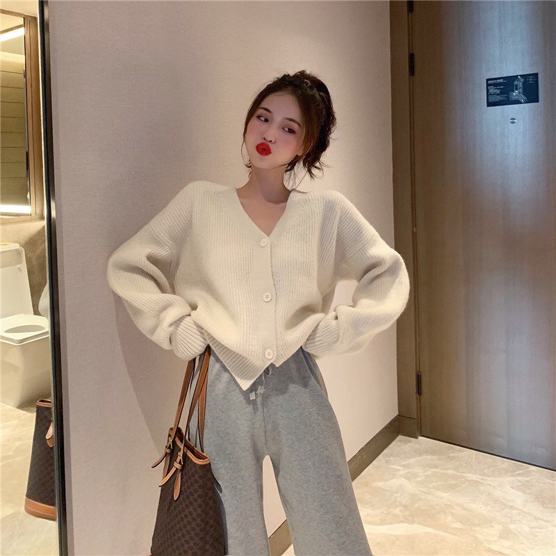 Áo khoác cardigan len mùa đông dày dặn cài cúc siêu xinh cổ V MSP430