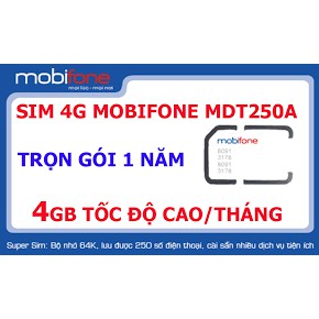 Sim 4G Mobifone K GIỚI HẠN DATA  MDT150 LOCAL A500 MDT250A  - 12FD50 - 12MDT50- 150GB  THÁNG MIỄN PHÍ 1 NĂM