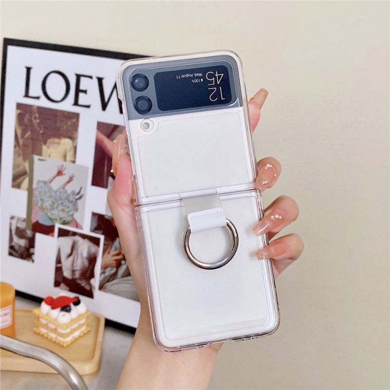 Samsung galaxy Z Flip 5 _ Ốp lưng trong suốt có móc iring đeo cho Samsung galaxy Z Flip 4 / Z Flip 3 thuận tiện