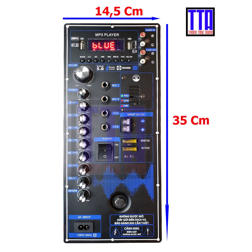 Bo mạch loa kéo - reverb DSP - T15DSP - 4 tấc đơn - 3 tấc đơn