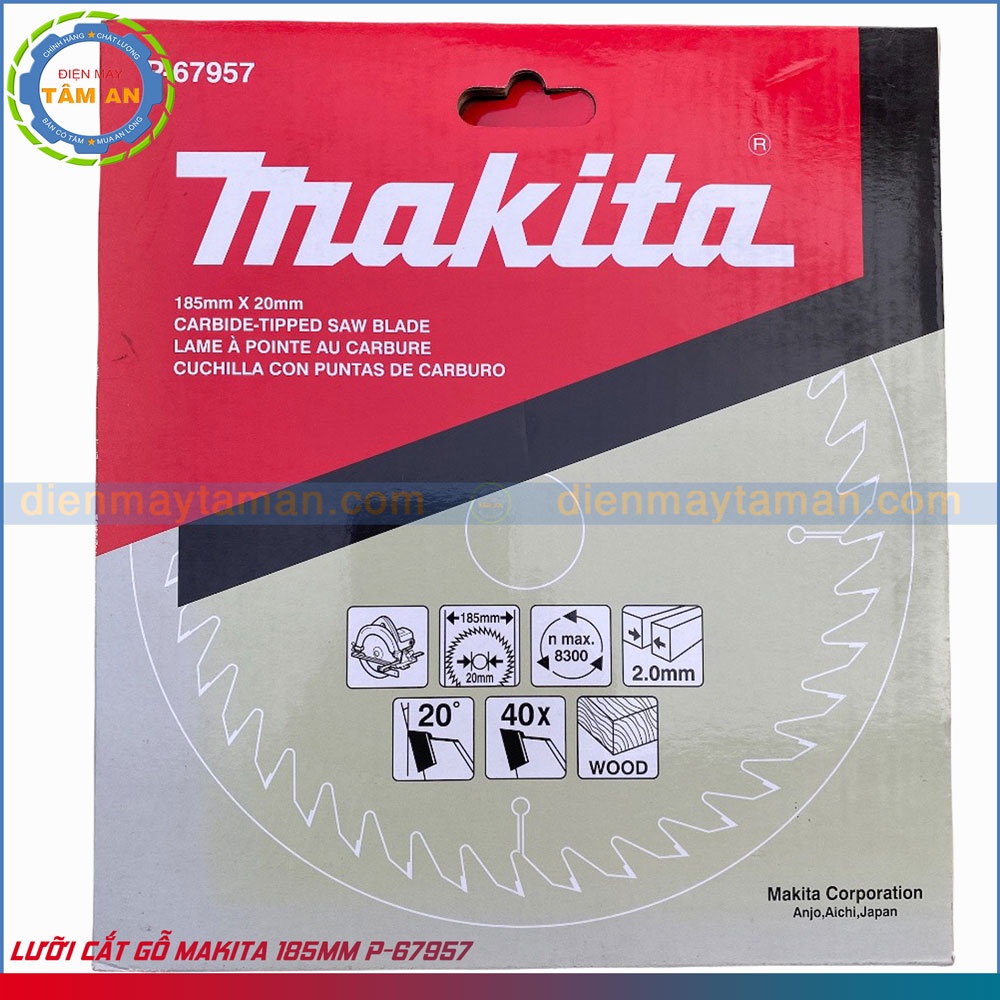 Lưỡi cắt gỗ makita 185MM 40 Răng P-67957