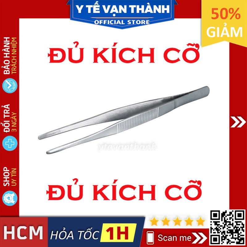 ✅ Nhíp Gắp Y Tế Hai Đầu Tù, Không Mấu, Pakistan, dùng trong y tế, phẫu thuật -VT0239 | Y Tế Vạn Thành