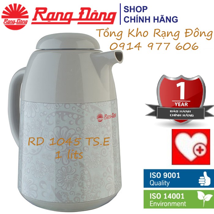 [CHÍNH HÃNG] Phích Đựng Nước Nóng, Pha Trà Rạng Đông 1 lít- Bảo Hành 1 Năm - Model: RD 1045 TS.E