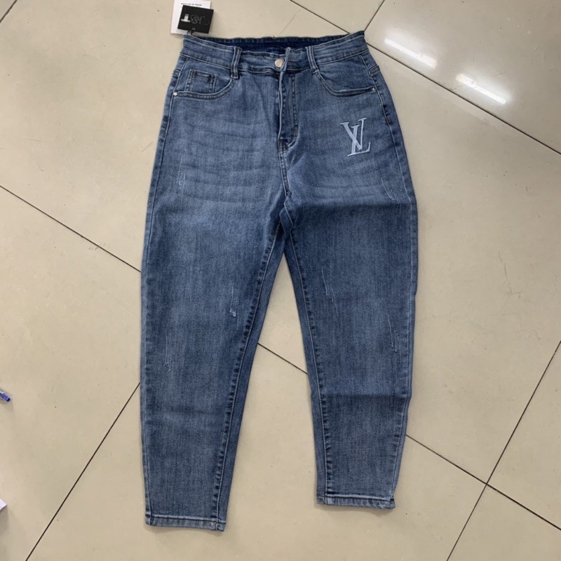 [Mã FATHANG5 giảm 10K đơn 50K] quần jean baggy bigsize thêu, lưng cao vải co dãn 4chiều