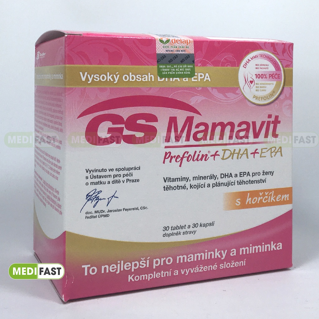 Vitamin tổng hợp cho bà bầu - Vitamin GS Mamavit Có DHA và EPA cho phụ nữ mang thai và cho con bú - Hộp 60 viên