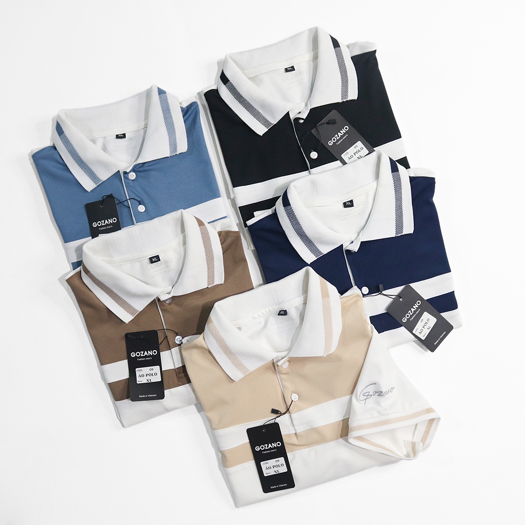 Áo Polo nam cổ bẻ phối kẻ ngực vải cotton CVC cao cấp, nam tính, thanh lịch, sang trọng BMF