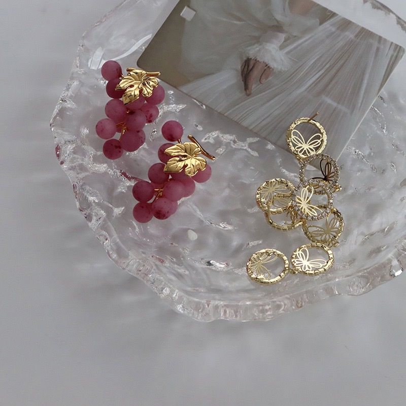 PINKDUDU Đôi Khuyên Tai Hình Chùm Nho Bằng Hợp Kim Dễ Thương Dành Cho Nữ PD626