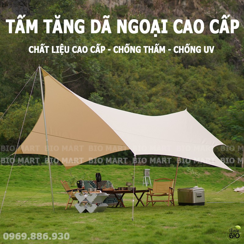 Tấm Tăng Dã Ngoại Flytop Chống Thấm, Chống Tia UV – Tăng Bạt Mái Che Vải Tốt Nhẹ Bền Full Phụ Kiện - P004