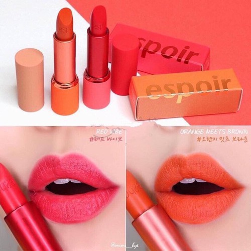 Son Espoir Gentle Matte Limited  3.5g của Hàn Quốc ❤️FREE SHIP❤️ màu cam cháy và hồng đỏ cực xinh