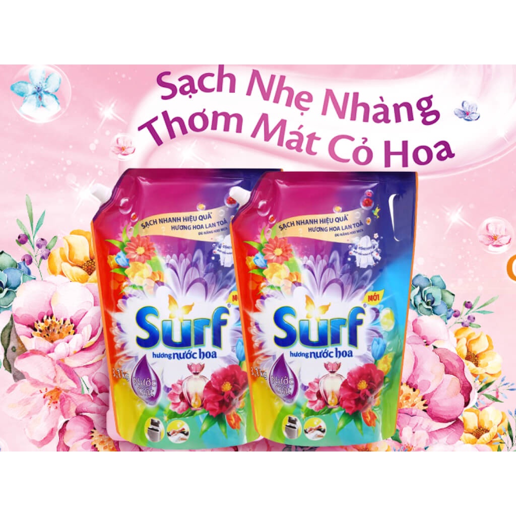 Nước giặt Surf hương nước hoa túi 3,1 kg