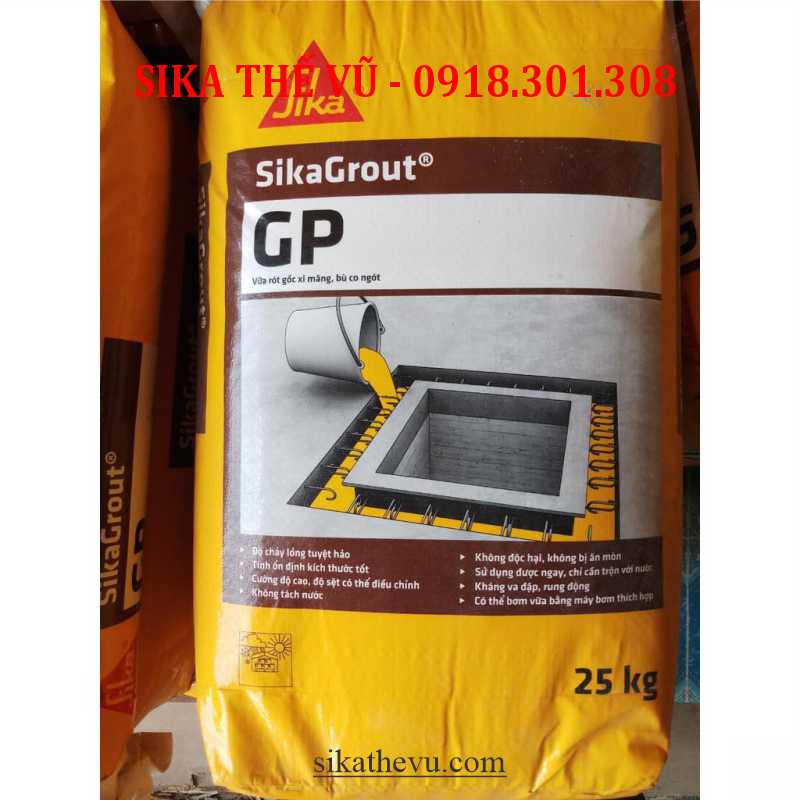 Sika - Vữa đổ cổ ống xuyên sàn - SikaGrout GP (bao 25kg) SIKA THẾ VŨ