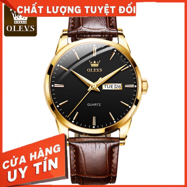 Đồng Hồ OLEVS 6898m Dạ Quang Nhiều Màu Tuỳ Chọn Dây Da Chống Nước Phong Cách Doanh Nhân Cho Nam - Hàng nhập khẩu